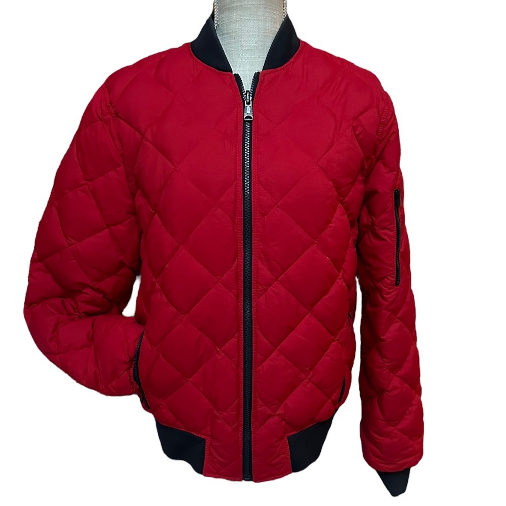 Tommy Hilfiger Mens Red & Blue Reversible Bomber Jacket Size M
